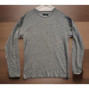 Aether Mens Shirt Sz L Gray Cotton Stretch Long Sleeve Crewneck Casual Apparel
